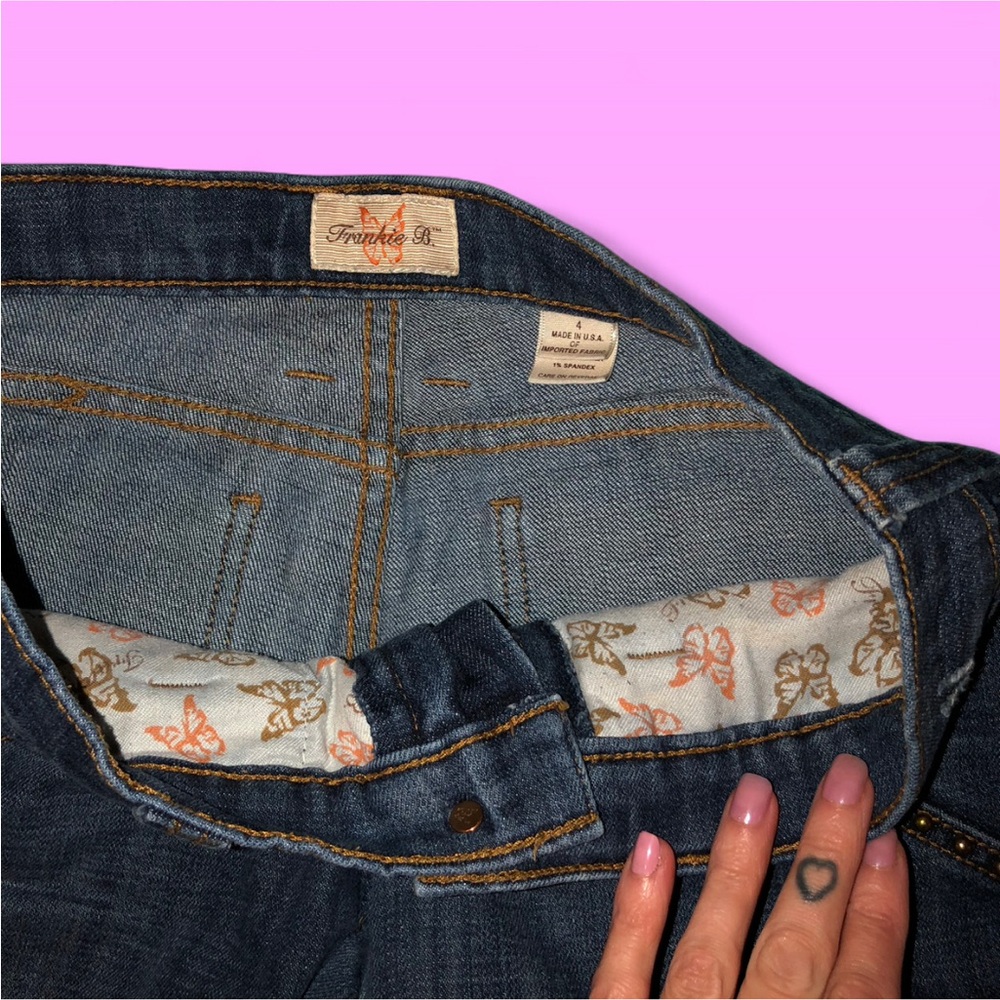 Y2k Frankie B low rise butterfly jeans - Picture 3 of 12